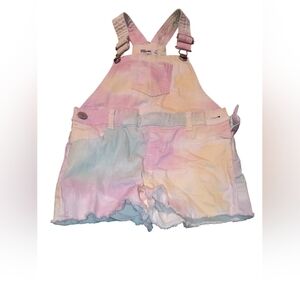 Little girls tie dye overalls